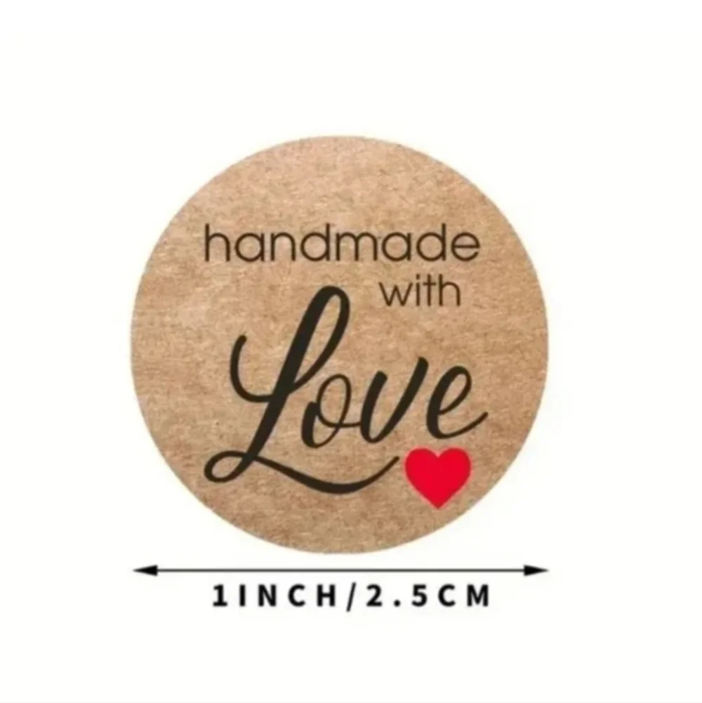 500 Pieces Handmade With Love Sticker